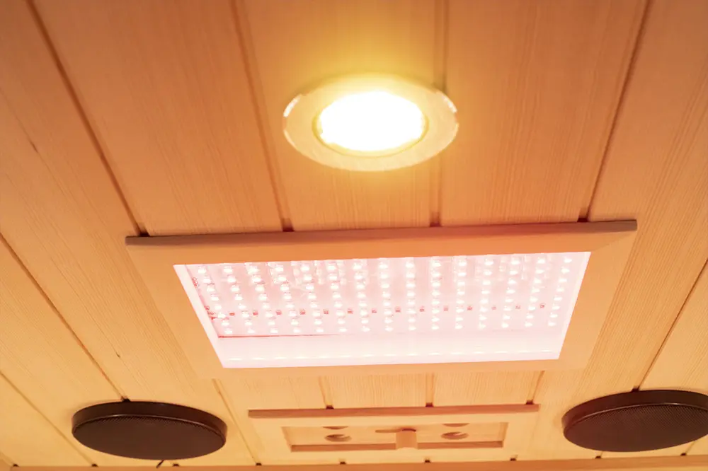 Wizzisaunas S01 infrared sauna with 3-color adjustable reading light (Warm, White, Warm White)