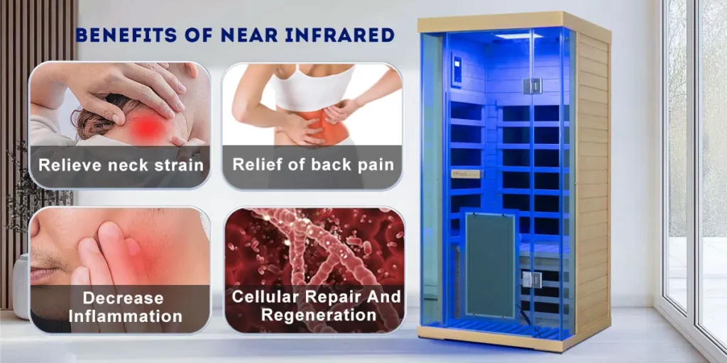 Wizzisaunas S01 infrared sauna with medical-grade blue light for pain relief, inflammation reduction, and cell regeneration