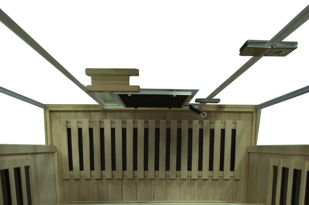 Wizzisaunas S02 infrared sauna large glass front and side panels for modern, open design