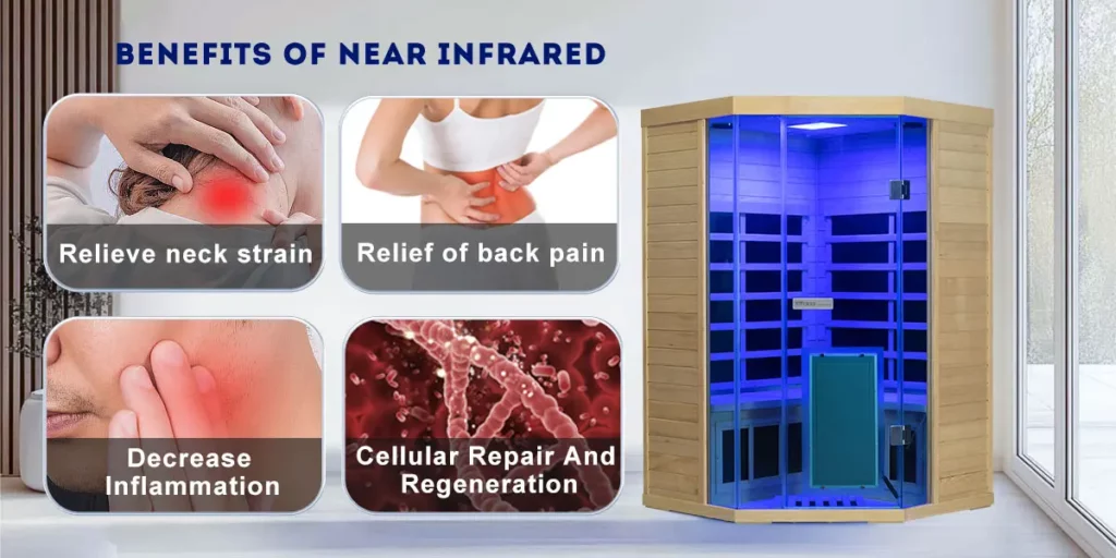 Wizzisaunas S07 infrared sauna blue light therapy mode for inflammation reduction and muscle relaxation