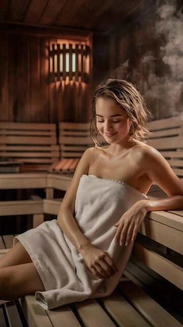 Woman wrapped in a towel