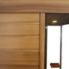 Infrared sauna detail image showing the natural red cedar wood texture with smooth grain and premium finish.
