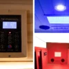 Wizzisaunas S01 infrared sauna LCD control panel for temperature, timer, lighting, and Bluetooth audio functions