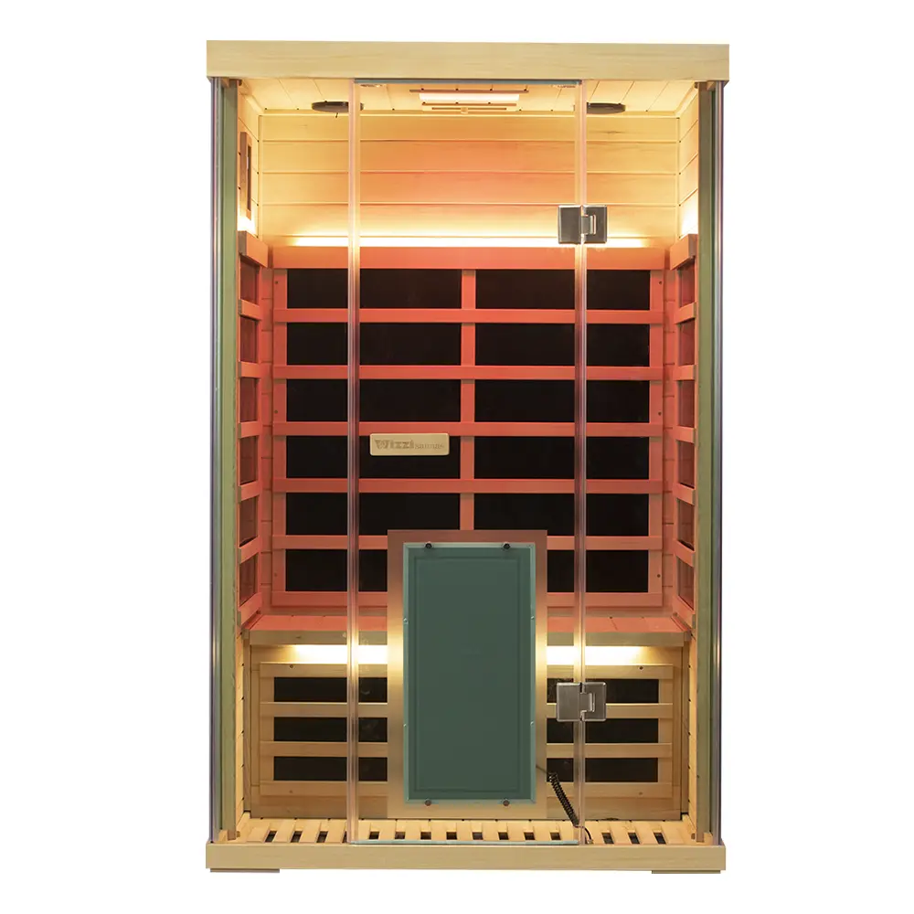 Wizzisaunas S02 2-person indoor full spectrum infrared sauna front view